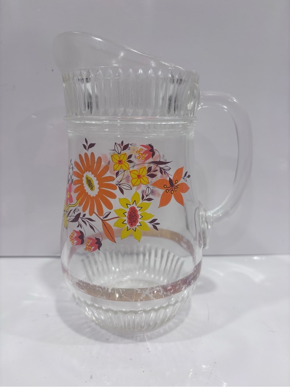 Vintage 1970s glass pitcher